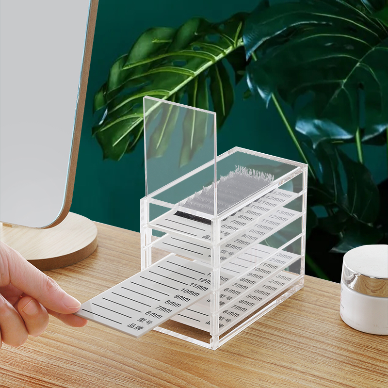 Clear acrylic multi-drawer eyelash organiser