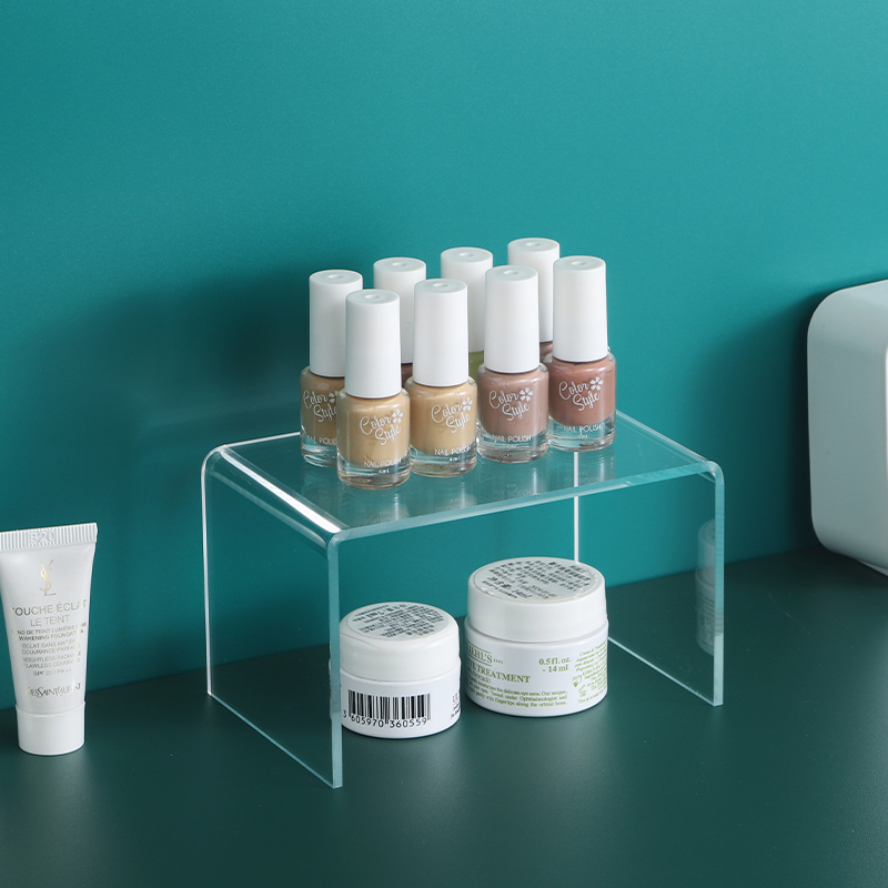 Clear tiered acrylic display risers
